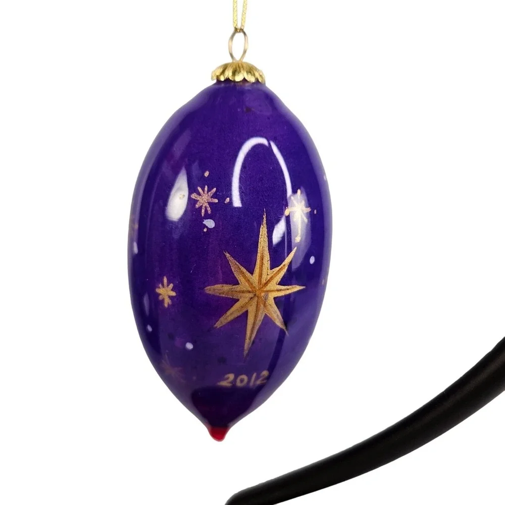 Pier 1 Li Bien Glass Ornament Madonna Jesus Mary 2012 Handpaint Teardrop Gift Bx